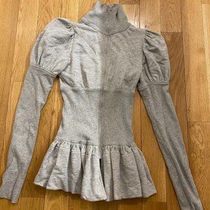 Custom Made Gray Zip Up Hoodie XS